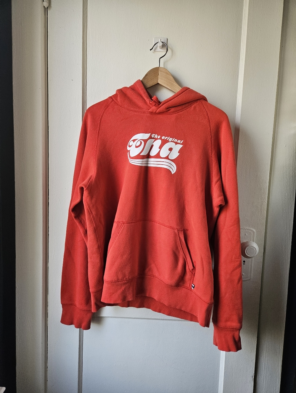 TNA Red Pullover Hoodie with White Logo